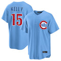 Elroe C.Cubs #15 Carson Kelly Player Light Blue Home Game Stitched Jerseys
