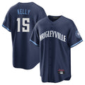 Elroe C.Cubs #15 Carson Kelly Player Navy City Connect Home Game Stitched Jerseys