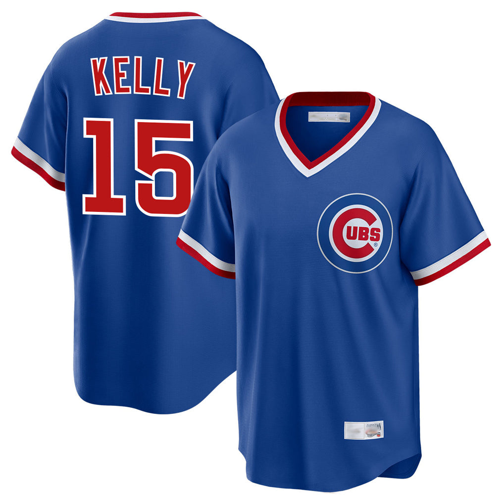 Elroe C.Cubs #15 Carson Kelly Player Royal T-shirt Cooperstown Collection Limited Stitched Jerseys