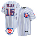 Elroe C.Cubs #15 Carson Kelly Player White 150th Anniversary Home Game Stitched Jerseys