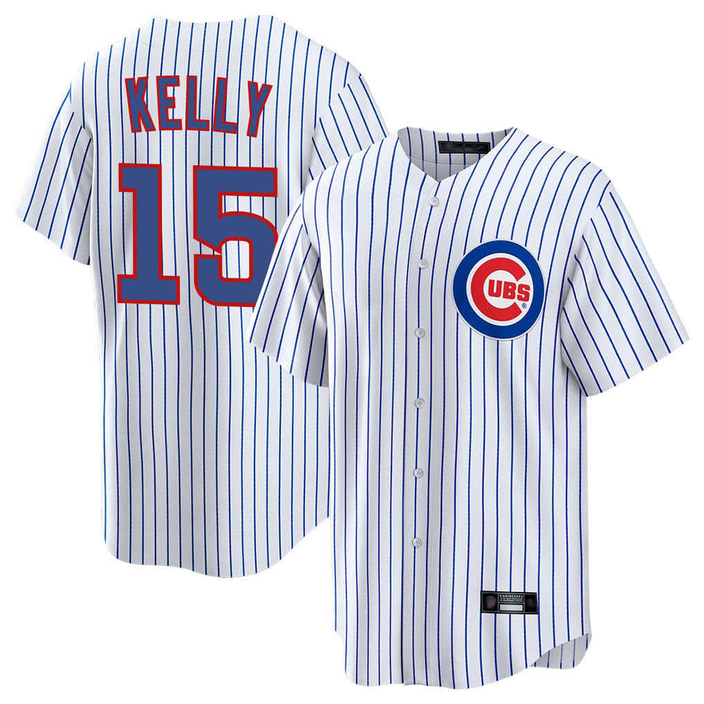 Elroe C.Cubs #15 Carson Kelly Player White Game Home Stitched Jerseys