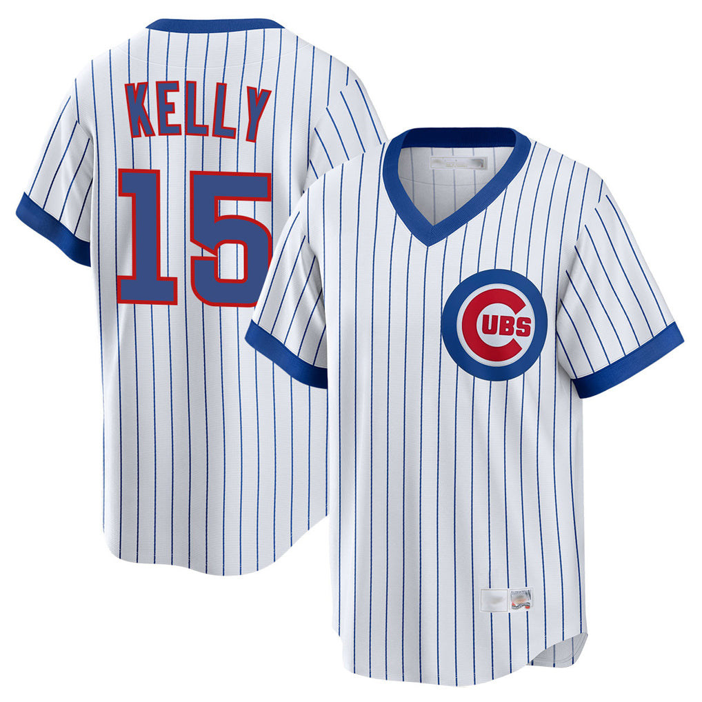 Elroe C.Cubs #15 Carson Kelly Player White T-shirt Cooperstown Collection Limited Stitched Jerseys