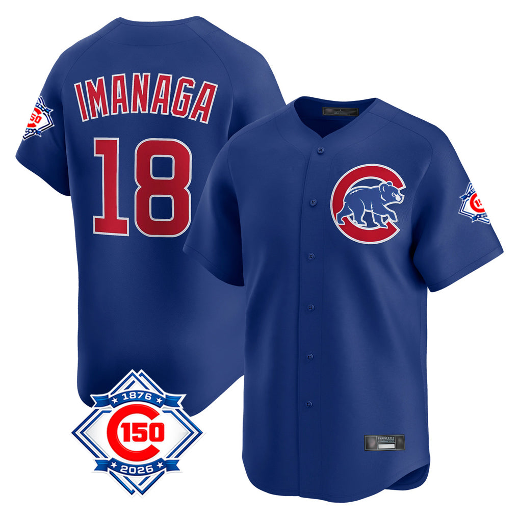 Elroe C.Cubs #18 Shota Imanaga Player Royal 150th Anniversary Limited Home Stitched Jerseys