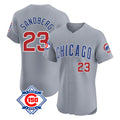 Elroe C.Cubs #23 Ryne Sandberg Player Gray Road 150th Anniversary Limited Elite Home Stitched Jerseys