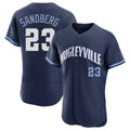 Elroe C.Cubs #23 Ryne Sandberg Player Navy City Connect Limited Elite Home Stitched Jerseys