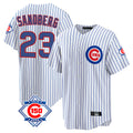 Elroe C.Cubs #23 Ryne Sandberg Player White 150th Anniversary Home Game Stitched Jerseys