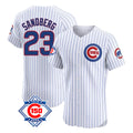 Elroe C.Cubs #23 Ryne Sandberg Player White 150th Anniversary Limited Elite Home Game Stitched Jerseys