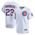 Elroe C.Cubs #23 Ryne Sandberg Player White Pinstripe Vapor Premier Limited Home Stitched Jerseys