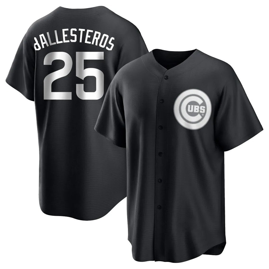 Elroe C.Cubs #25 Mois¡§|s Ballesteros Player Black Game Stitched Jerseys