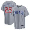 Elroe C.Cubs #25 Mois¡§|s Ballesteros Player Gray Home Game Stitched Jerseys