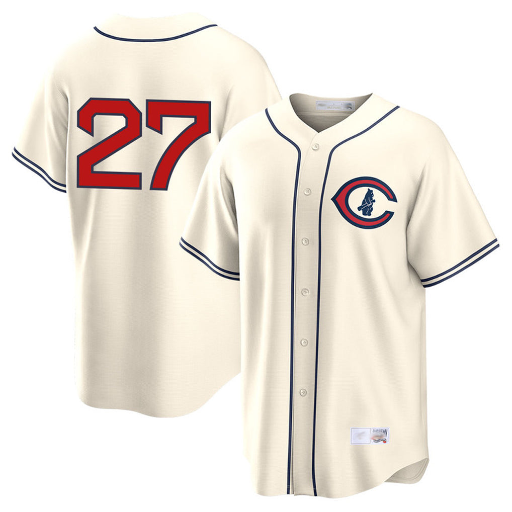 Elroe C.Cubs #27 Seiya Suzuki Player Cream Field of Dreams Home Game Stitched Jerseys