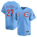 Elroe C.Cubs #27 Seiya Suzuki Player Light Blue Limited Home Stitched Jerseys