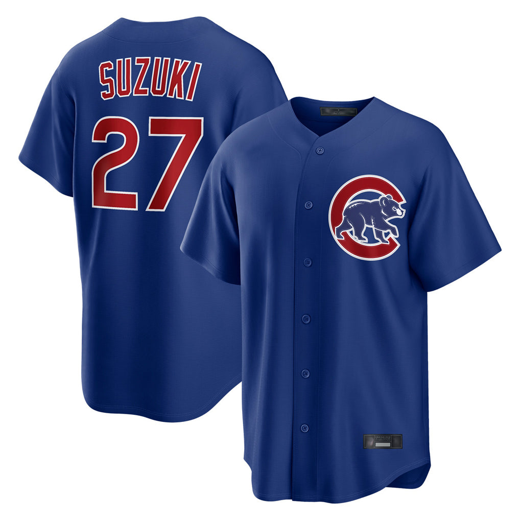 Elroe C.Cubs #27 Seiya Suzuki Player Royal Home Game Stitched Jerseys