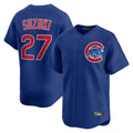 Elroe C.Cubs #27 Seiya Suzuki Player Royal Limited Home Stitched Jerseys