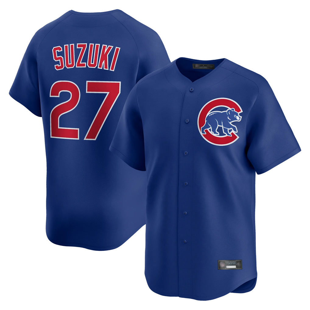 Elroe C.Cubs #27 Seiya Suzuki Player Royal Limited Home Stitched Jerseys