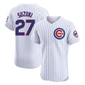 Elroe C.Cubs #27 Seiya Suzuki Player White Limited Elite Home Game Stitched Jerseys