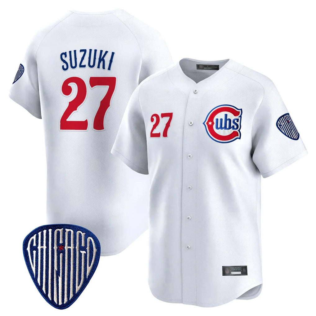 Elroe C.Cubs #27 Seiya Suzuki Player White Vapor Premier Limited Home Stitched Jerseys