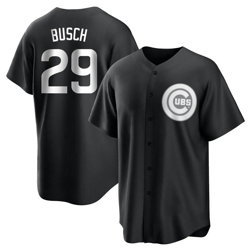 Elroe C.Cubs #29 Michael Busch Player Black Game Stitched Jerseys