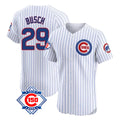 Elroe C.Cubs #29 Michael Busch Player White 150th Anniversary Limited Elite Home Game Stitched Jerseys