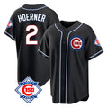 Elroe C.Cubs #2 Nico Hoerner Player Black Fashion Out 150th Anniversary Game Stitched Jerseys