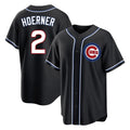 Elroe C.Cubs #2 Nico Hoerner Player Black Fashion Out Game Stitched Jerseys