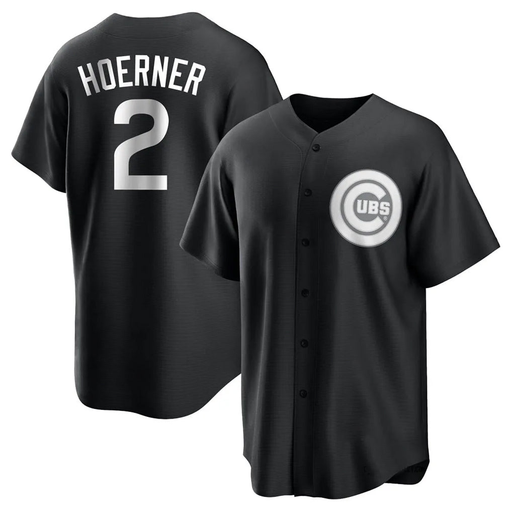 Elroe C.Cubs #2 Nico Hoerner Player Black Game Stitched Jerseys