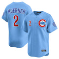 Elroe C.Cubs #2 Nico Hoerner Player Light Blue Limited Home Stitched Jerseys