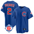 Elroe C.Cubs #2 Nico Hoerner Player Royal 150th Anniversary Home Game Stitched Jerseys