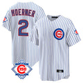 Elroe C.Cubs #2 Nico Hoerner Player White 150th Anniversary Home Game Stitched Jerseys