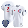 Elroe C.Cubs #2 Nico Hoerner Player White Vapor Premier Limited Home Stitched Jerseys