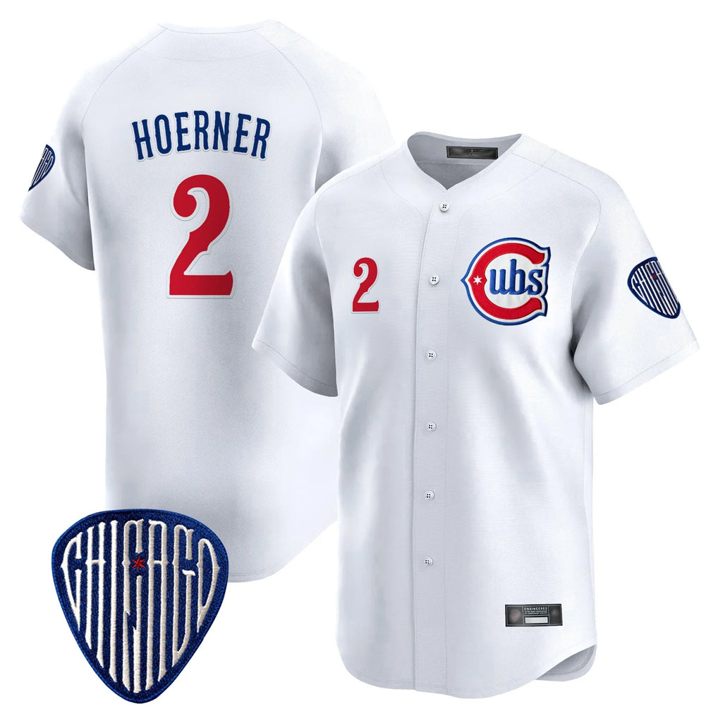 Elroe C.Cubs #2 Nico Hoerner Player White Vapor Premier Limited Home Stitched Jerseys