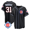 Elroe C.Cubs #31 Greg Maddux Player Black Fashion Out 150th Anniversary Game Stitched Jerseys
