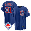 Elroe C.Cubs #31 Greg Maddux Player Royal 150th Anniversary Home Game Stitched Jerseys