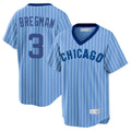 Elroe C.Cubs #3 Alex Bregman Blue T-shirt Cooperstown Collection Limited Stitched Jerseys