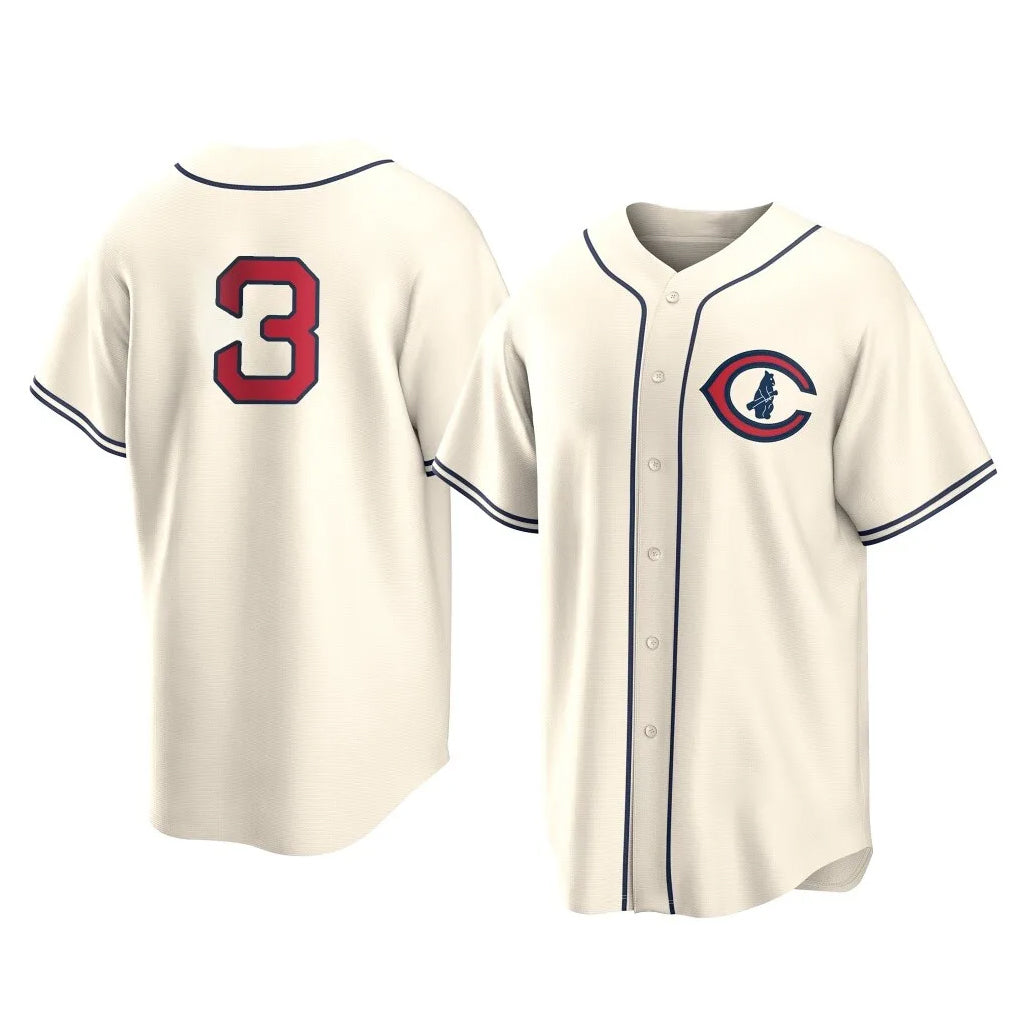 Elroe C.Cubs #3 Alex Bregman Cream Field of Dreams Home Game Stitched Jerseys