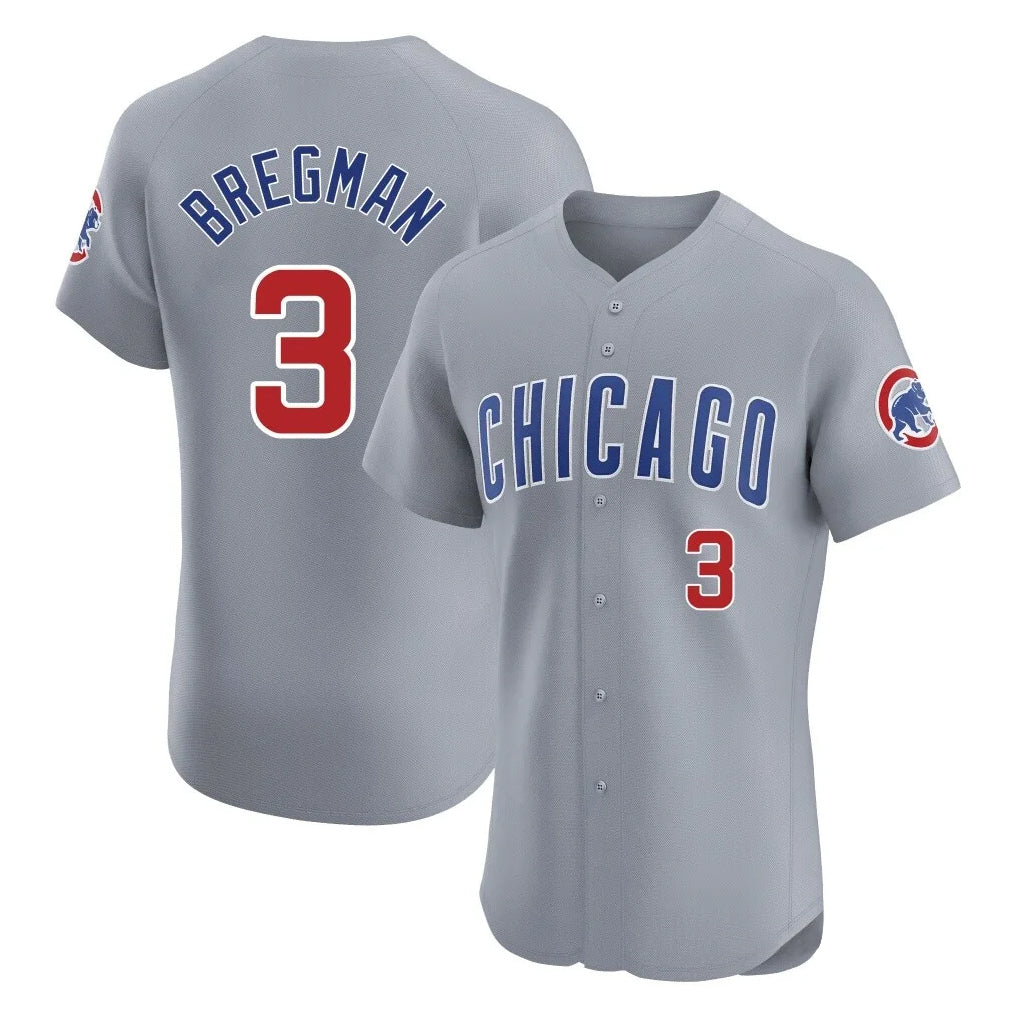 Elroe C.Cubs #3 Alex Bregman Gray Road Limited Elite Home Stitched Jerseys