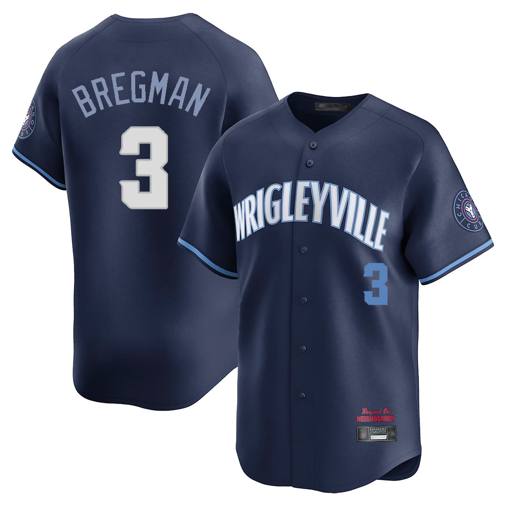 Elroe C.Cubs #3 Alex Bregman Navy City Connect Limited Home Stitched Jerseys