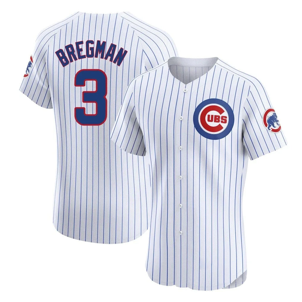 Elroe C.Cubs #3 Alex Bregman White Limited Elite Home Game Stitched Jerseys