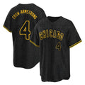 Elroe C.Cubs #4 Pete Crow-Armstrong Player Black Snake Skin City Game Stitched Jerseys