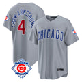 Elroe C.Cubs #4 Pete Crow-Armstrong Player Gray 150th Anniversary Home Game Stitched Jerseys