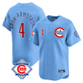 Elroe C.Cubs #4 Pete Crow-Armstrong Player Light Blue 150th Anniversary Limited Home Stitched Jerseys