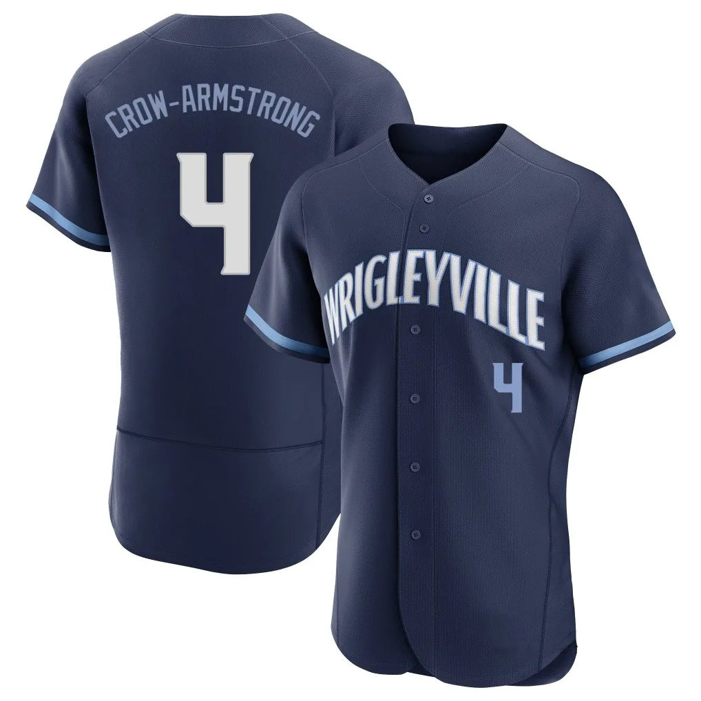 Elroe C.Cubs #4 Pete Crow-Armstrong Player Navy City Connect Limited Elite Home Stitched Jerseys