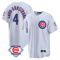 Elroe C.Cubs #4 Pete Crow-Armstrong Player White 150th Anniversary Home Game Stitched Jerseys