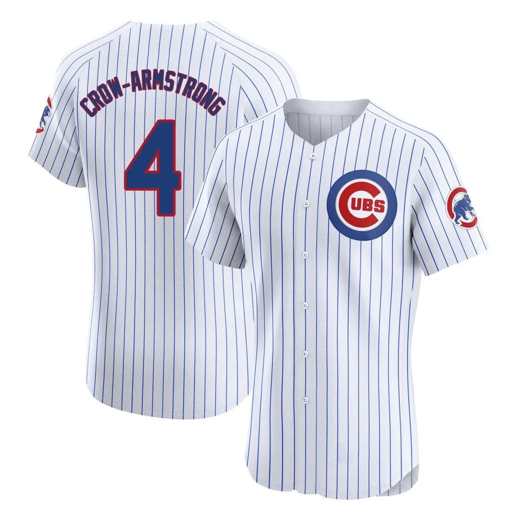 Elroe C.Cubs #4 Pete Crow-Armstrong Player White Limited Elite Home Game Stitched Jerseys