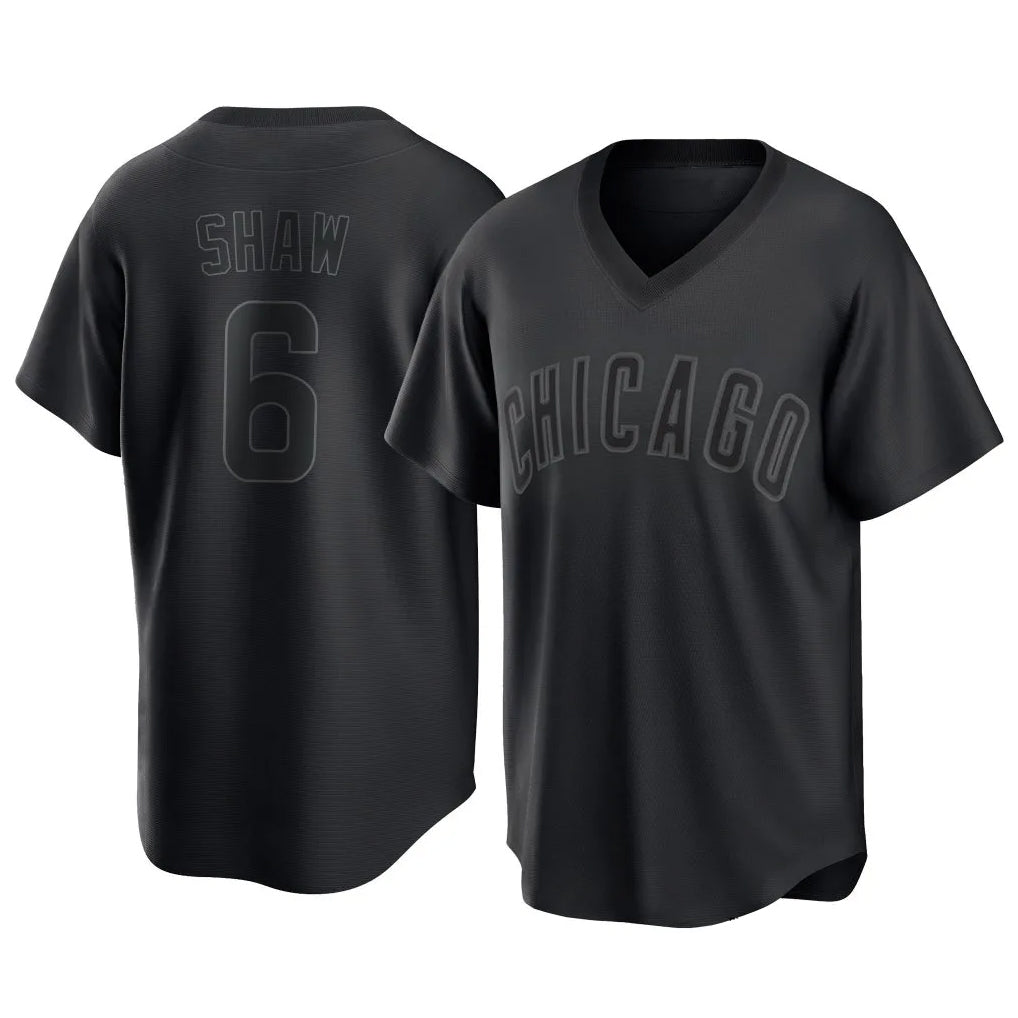 Elroe C.Cubs #6 Matt Shaw Player Black T-shirt Home Game Stitched Jerseys