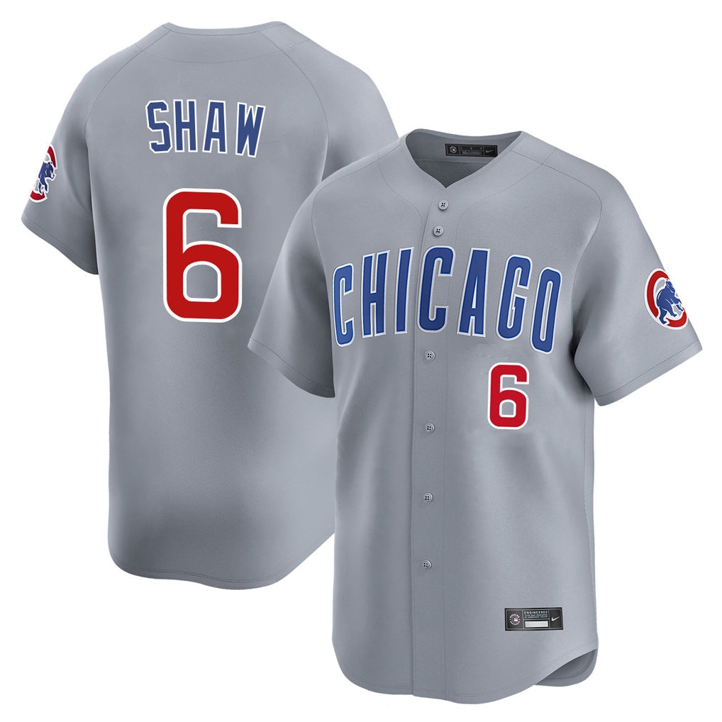 Elroe C.Cubs #6 Matt Shaw Player Gray Road Limited Home Stitched Jerseys