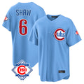 Elroe C.Cubs #6 Matt Shaw Player Light Blue 150th Anniversary Home Game Stitched Jerseys