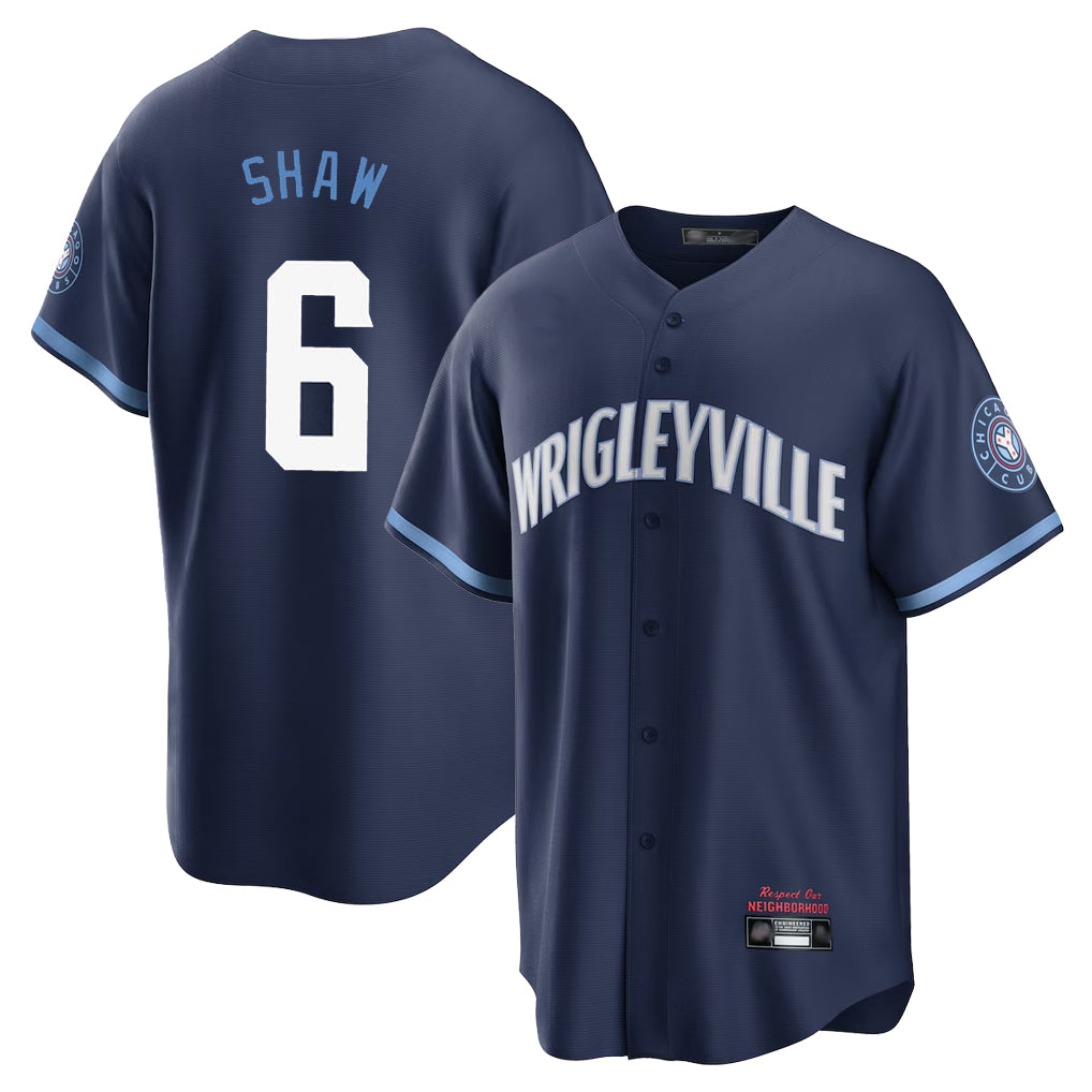Elroe C.Cubs #6 Matt Shaw Player Navy City Connect Home Game Stitched Jerseys