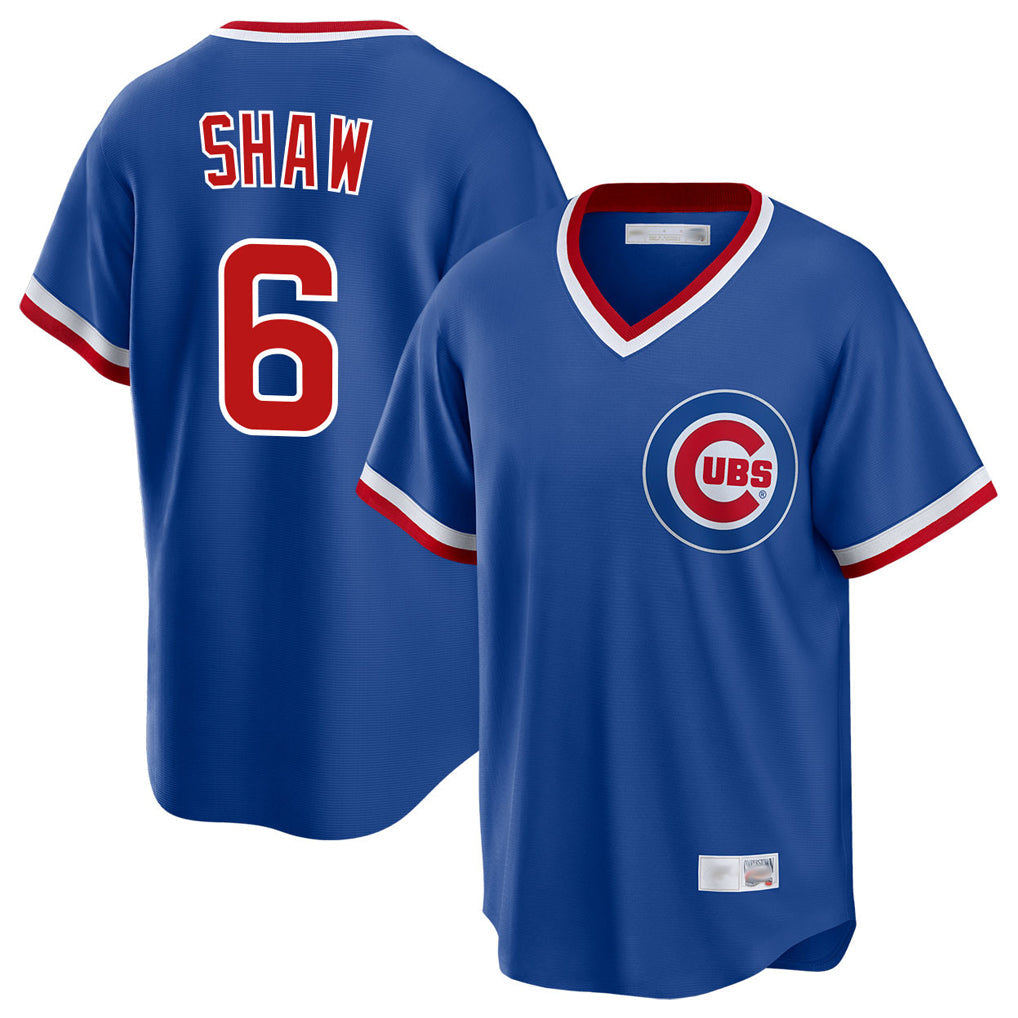 Elroe C.Cubs #6 Matt Shaw Player Royal T-shirt Cooperstown Collection Limited Stitched Jerseys