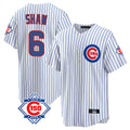 Elroe C.Cubs #6 Matt Shaw Player White 150th Anniversary Home Game Stitched Jerseys